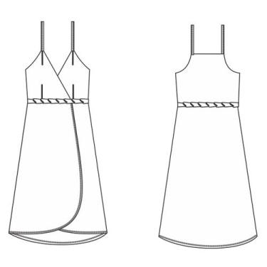 Imagem de Molde vestido midi transpassado tamanho PP ao EXG by Maísa Rasche - ED