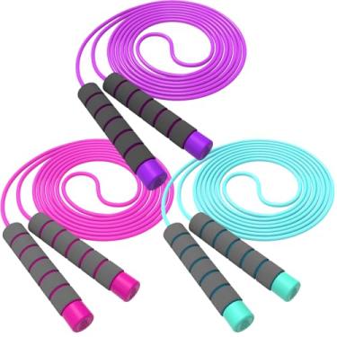 Imagem de Corda de pular macia ajustável - Corda de pular infantil com alças de espuma adequadas para a pele, para crianças, meninos, meninas, mulheres, homens - atividade física, fitness ao ar livre