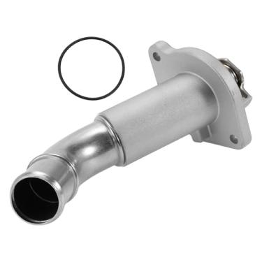 Imagem de INFINAUTO Termostato de carro Motor Refrigerante Termostato Habitação Assembléia Nº 12620112 para Chevrolet Trailblazer 4.2L 2002-2009 Liga de Alumínio Tom Prateado Durável