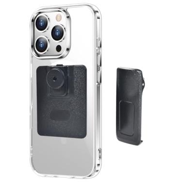 Imagem de HYS Suporte GPS para Celular com Clipe de Cinto (L-7 cm, W-5.2 cm) com Adesivo 3M, para iPhone, Samsung Galaxy, iPad e outros Smartphones; Clipe de Cinto e Botão Redondo de Substituição