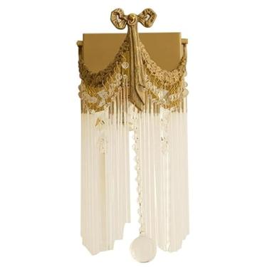 Imagem de Luminárias de parede de cristal de luxo vintage francesas com base E14/E12, arandelas de parede reguláveis em três cores, personalidade, sala de estar, corredor, luz de parede para parede de