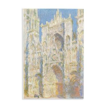 Imagem de Stupell Industries Design clássico de arte de placa de parede de fachada de catedral de Monet por one1000paintings, 13 x 19