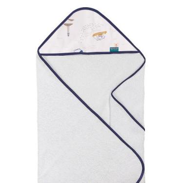 Imagem de Toalha de Banho Baby com Capuz Extra Macia 100% Algodão - Pequeno Nave