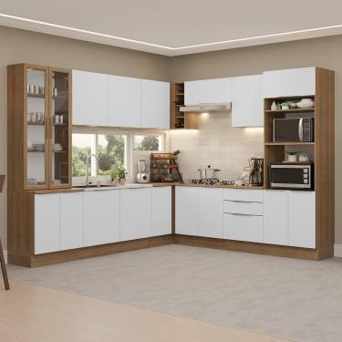 Imagem de Armário de Cozinha Completa 549cm Rustic/Branco Stella Madesa 01