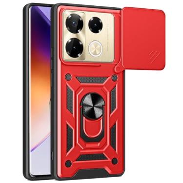 Imagem de YSNZAQ Capa protetora protetora para Infinix Note 40 Pro 5G/Note 40 Pro+ 5G, grau militar, durável, à prova de choque, com suporte para Infinix Note 40 Pro 5G/Note 40 Pro+ 5G SJ vermelha