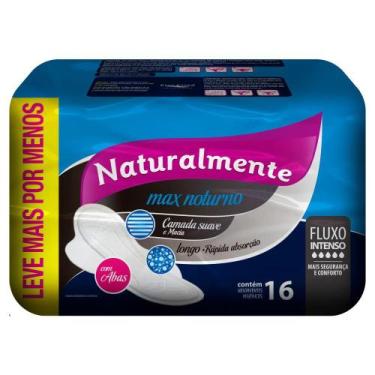 Imagem de Absorvente Naturalmente Max Noturno com Abas Leve 16 Pague 13