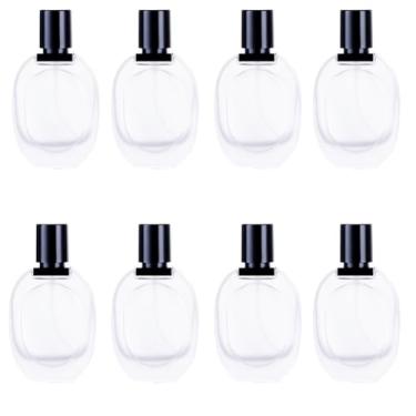 Imagem de Frasco de perfume de vidro vazio recarregável pacote com 8 frascos de perfume fosco transparente para viagem, spray atomizador, 30 ml, spray de névoa fina, recipiente de óleo essencial (30 ml, 8 peças