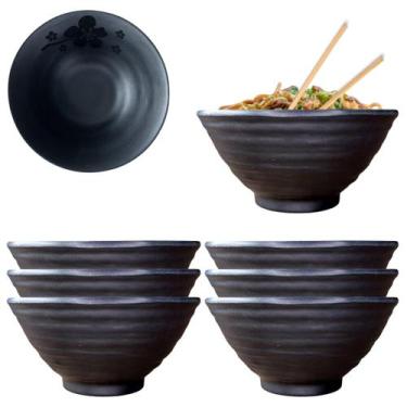 Imagem de Jogo 6 Tigela Japonesa 300ml Bowl Oriental Melamina Cumbuca - Best