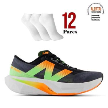 Imagem de Tenis New Balance Fuelcell Rebel V4 Feminino + 12 Pares de Meias, 35, 