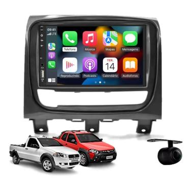 Imagem de Kit Multimídia Strada Palio Week Siena 12 / 19 Mold Graftite 7 Pol CarPlay AndroidAuto - FirstOption 8100
