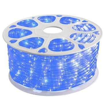 Imagem de Fita Led SMD Direta Rolo 100 Metros Azul Dupla Face Perfil Gesso Sanca