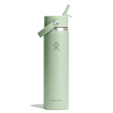 Imagem de Hydro Flask Garrafa com tampa de canudo flexível de 680 g - aço inoxidável isolado - tampa de canudo larga, não derrama, à prova de vazamento em aloe