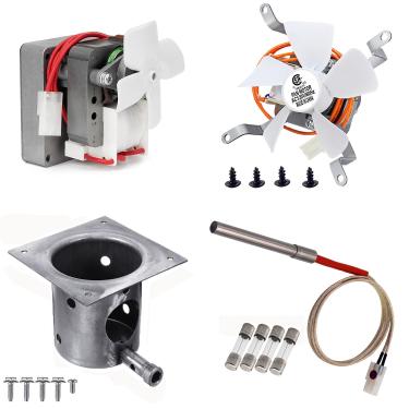 Imagem de BIGPETS Traeger and Pit Boss, motor de eixo helicoidal Camp Chef, kit de ventilador de indução, panela de queimadura de fogo com parafusos e ignição de hot rod para substituição de peças de grade de