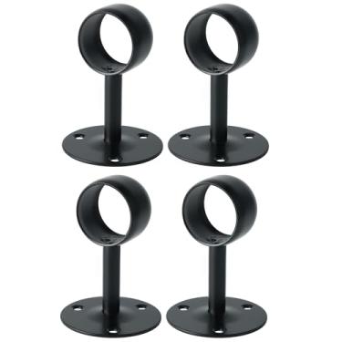 Imagem de Alise Suporte de varão de cortina Suporte de haste de 38 mm DiaCloset Suporte de parede, suportes de flange de varão de cortina de teto, suportes de varão de cortina de teto para cortina de banheiro