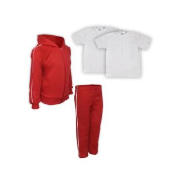 Imagem de Kit Conjunto de Frio Inverno Roupa Infantil Uniforme Escolar Moletom V