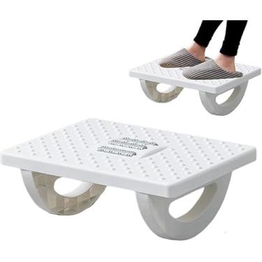 Imagem de Apoio para Pés Embaixo Da Mesa Com Rodas De Massagem Rotação de 180 Graus Apoio Ergonômico para os Pés (Branco)