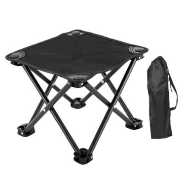 Imagem de rockible Banco de acampamento portátil Ultralight para apoio de pé dobrável Pasiado de pé de descanso para viajar para viajar para caminhada no jardim de praia, Preto