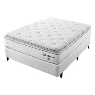 Imagem de Conjunto Box Casal Mola Probel Volare Luxo (138x188x59cm) Branco, Bran