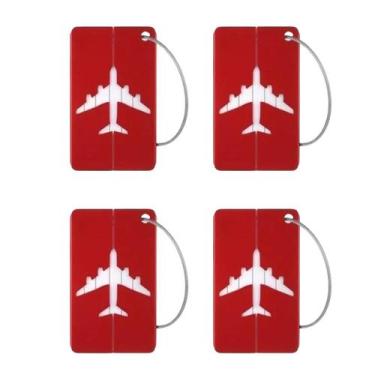 Imagem de Kit 04 Tag Etiqueta De Mala e Mochila - Vermelho - We Go To