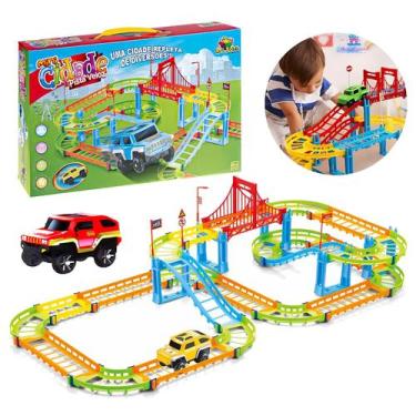 Imagem de Pista Color Trilha Maluca Mini Cidade Conjunto Com Carrinho Para Crian
