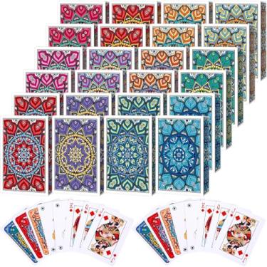 Imagem de Zubebe 24 Pack Playing Cards Bulk in Vibrant Colors Mandalas theme Playing Cards Set Deck of Cards Poker Size Standard Index Playing Cards for Card Activities Party Supplies Games