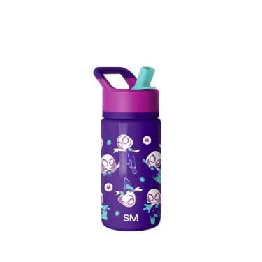 Imagem de Simple Modern Garrafa de água Kids Summit com tampa de canudo | Copo isolado de aço inoxidável Marvel Spider-Man 400 ml para meninas, escola | Spider Gwen