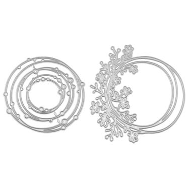 Imagem de yyangz 2 peças de guirlanda faça você mesmo, molde de corte de metal, faca de aço carbono, arte em relevo, para papel, malha de arame, couro, cartões, decoração de fotos, álbuns de recortes