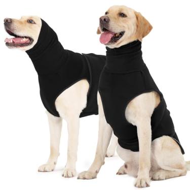 Imagem de ROZKITCH Camiseta Dog Anxiety com capa de orelha, colete refletivo calmante para tempestades e separação, moletom com capuz respirável para alívio da ansiedade, preto 2GG
