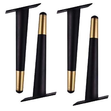 Imagem de Perna de móveis 4 x pernas metálicas, pés de mobiliário de ferro, pernas de suporte oblíquas de gabinete, pernas de mesa de café afuniladas, pernas de sofá de substituição, para cômoda e suporte de TV