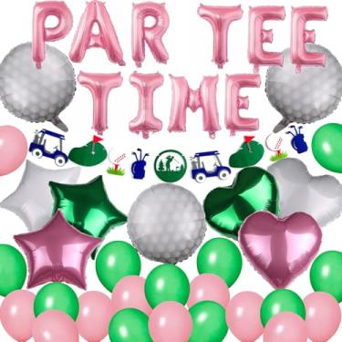 Imagem de Let's Partee Time Golf Party Decorations Golf Balloons Banner Women Girls Party Balloons Decoration Sport Themed Party Supplies Pink Balloons for Birthday Baby Shower Retirement Party