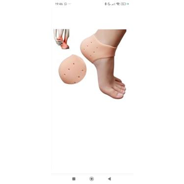 Imagem de Meia Palmilha Silicone Hidratante Protetor Pés Calcanhar Dedos Sapato Conforto Ortopédico Alívio Dor, em gel hidratante de silicone para proteger as rachadas nos pés, Amolece