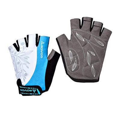 Imagem de Luvas femininas ROVOS leves e antiderrapantes de 5 mm para ciclismo, luvas respiráveis para ciclismo, ciclismo, ciclismo, equitação, academia, esportes, Columbia blue, Medium