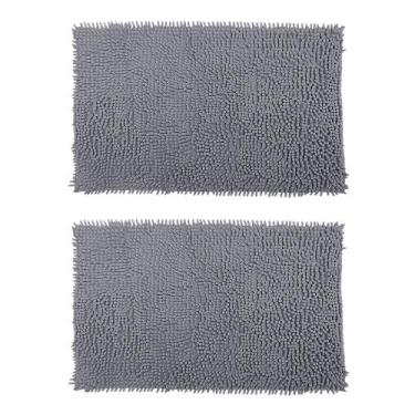 Imagem de Kit 2 Tapetes para Banheiro Bolinha Antiderrapante 38x58cm Microfibra 
