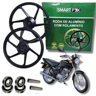 Imagem de Par Roda 6 Palitos Honda Cg125 Fan Titan Liga Leve 2000-2008 - Smartfo