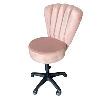 Imagem de Cadeira Mocho Pétala Veludo Rose Gold Claro - In9 Decor