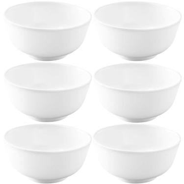 Imagem de Kit 6 Bowls Melamina 200ml Tigela Branca Liso Haus Hotel Ser