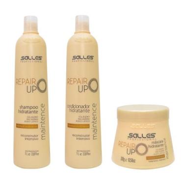 Imagem de Kit Shampoo + Máscara + Condicionador Repair Up 1L Salles Profissional
