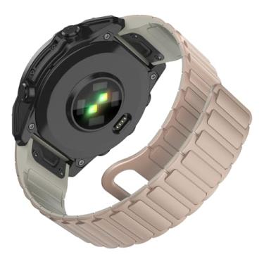 Imagem de MYSNBKN Pulseiras de relógio compatíveis com Garmin Fenix 8 de 51 mm/Fenix 7X/Fenix 6X, pulseira magnética de silicone dupla face de 26 mm para relógio inteligente Garmin Fenix 7X Pro/Fenix 6X Pro