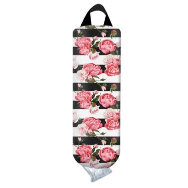 Imagem de AYBELWG Suporte de saco de plástico, organizador de sacolas de compras de parede, dispensador de armazenamento de saco de lixo pendurado engraçado para cozinha doméstica bonito pônei vermelho