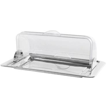 Imagem de Porta Pão Aço Inox Com Tampa Basculante Lyon Brinox Cinza