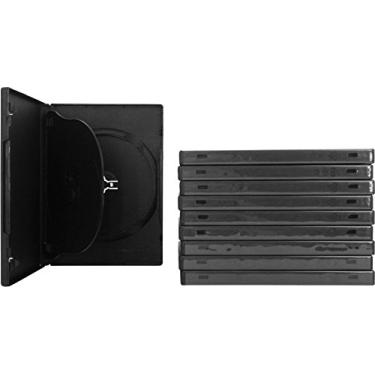 Imagem de SquareDealOnline - DV3R14BKWT - Capas de DVD tamanho padrão de 3 discos - Preto - (10 capas)