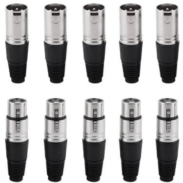 Imagem de Kit Com 05 Plugs Conectores XLR Canon Linha Macho e Fêmea - XTM