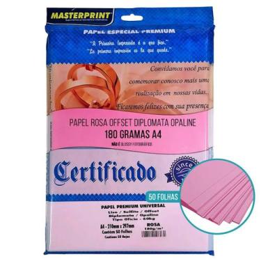 Imagem de Papel rosa diplomata/liso/offset 180g a4 - 50 fls - Masterprint