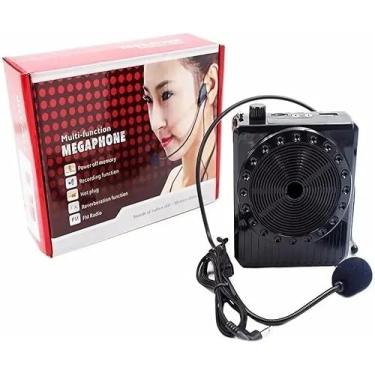 Imagem de Megafone Amplificador Professor Voz Microfone Radio Fm Usb