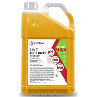 Imagem de Detergente Liquido Concentrado Lava Louças Uso Profissional Limpeza Pesada Cozinhas Empresas Live Det Pro 5 Litros