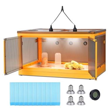 Imagem de PKNYBZH Caixa de chocadeira para pintinhos com alimentador e bebedouro, aquecedor de chocadeira de frango aquece até 30 pintinhos, caixa de criação de aves adequada para pintinhos patinhos papagaios