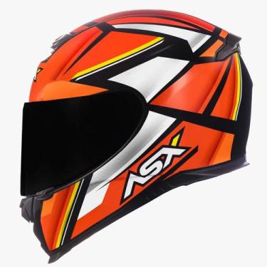 Imagem de Capacete Asx Eagle Explorer Brilho Preto/Vermelho/Branco, 58