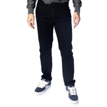 Imagem de Calça Jeans Masculina Dixie Slim Cintura Média Preto, Preto, 46