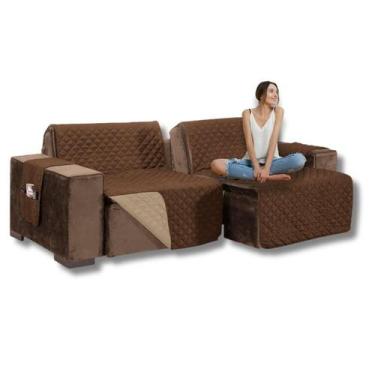 Imagem de Capa De Sofá Retrátil 2,40M Dupla Face Matelada Com Bolsos - Mr Enxova