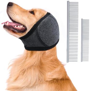 Imagem de Denwwico Protetores de ouvido para cabeça de cachorro, sem aba, protetores de ouvido para hematoma, banho, secagem, natação, alívio de ansiedade de ruído, impermeável, protetor de ouvido para cães (G)